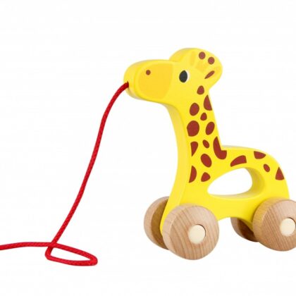 iWood Medinė žirafa, skirta traukti už virvelės