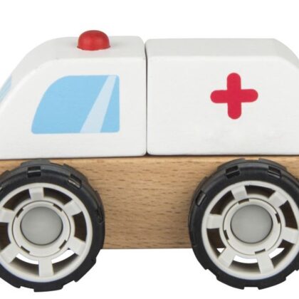 iWood Medinių blokelių automobilis Greitoji pagalba
