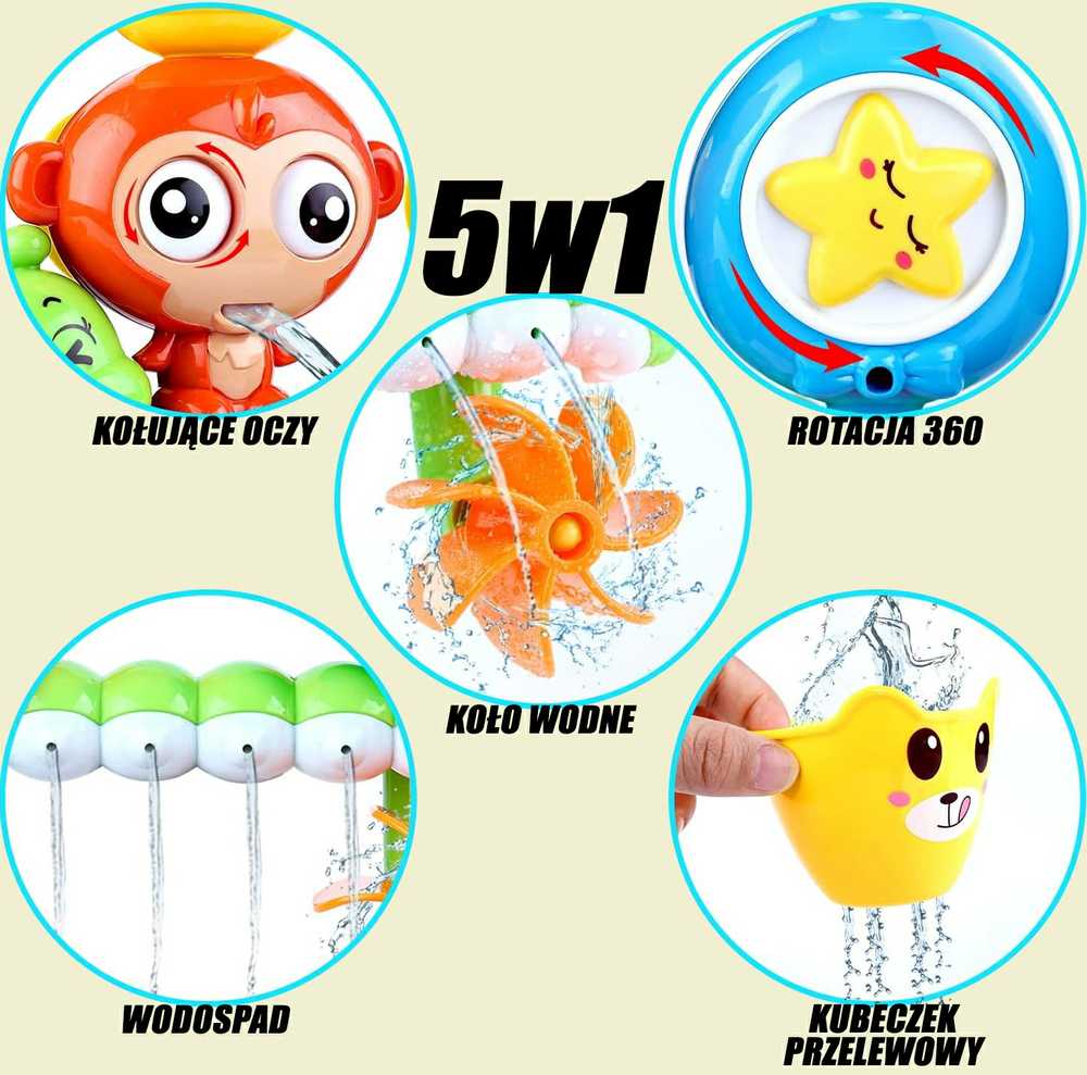 WOOPIE BABY vonios vandens žaislas beždžionė + puodelis - Image 11