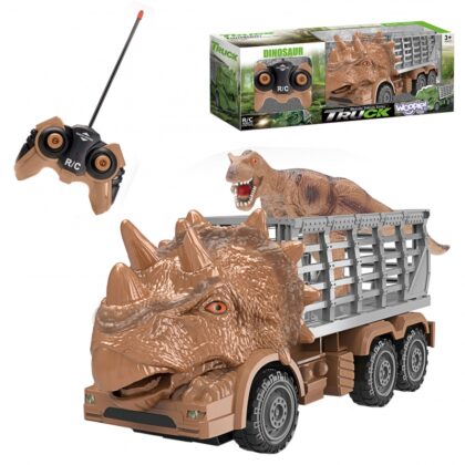 WOOPIE nuotolinio valdymo automobilis RC Dinosaur Brown + figūrėlė
