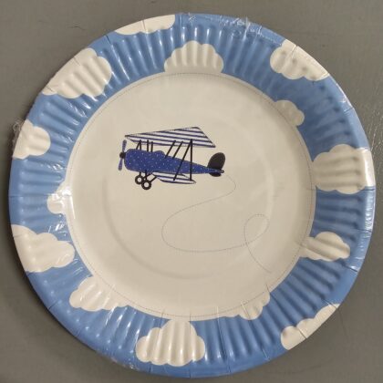 Popierinės lėkštutės "lėktuvėlis" 6vnt/18cm.