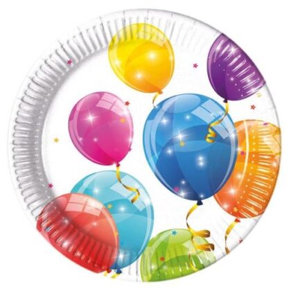 Popierinės lėkštutės "balionai" 8vnt/19,5cm