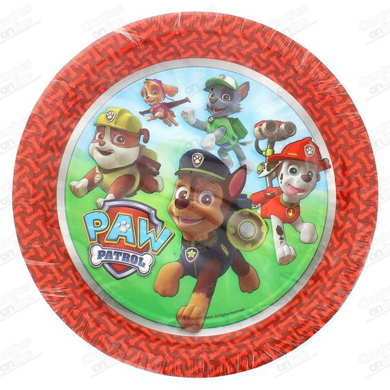 Popierinės lėkštutės „Šuniukai Patruliai” 8vnt/19,5cm