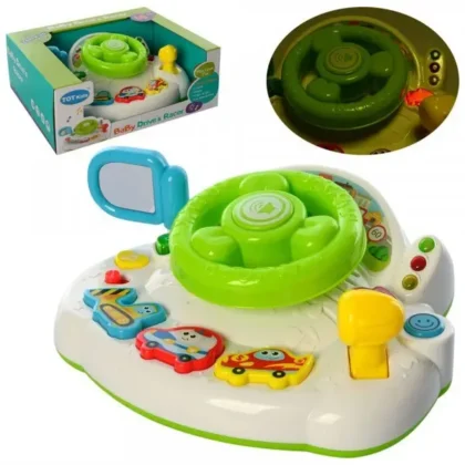 Muzikinis žaislinis vairas, vaikiškas automobilio simuliatoriaus šviesa, garsas,