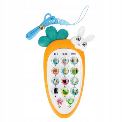 Kūdikių žaislas telefonas morka su zuikiu