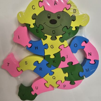 Spalvinga medinė beždžionės dėlionė