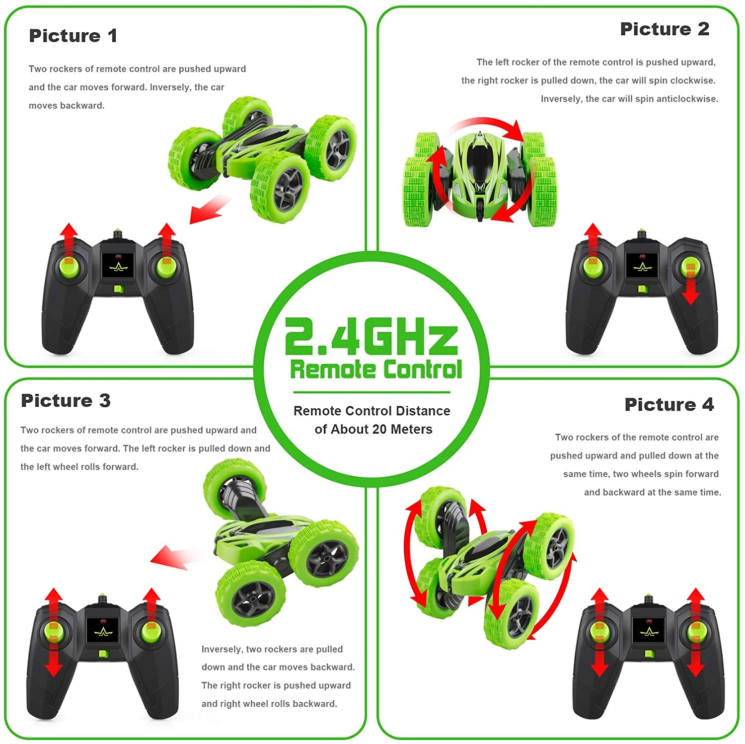 RC kaskadininkų automobilis žalias - Image 2