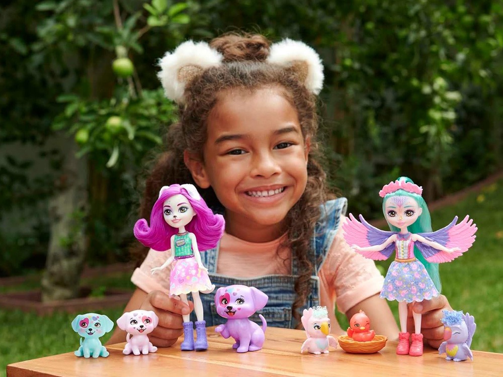 Enchantimals Filia Finch lėlė ir graži papūgų šeima - Image 6