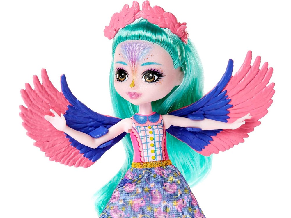 Enchantimals Filia Finch lėlė ir graži papūgų šeima - Image 4