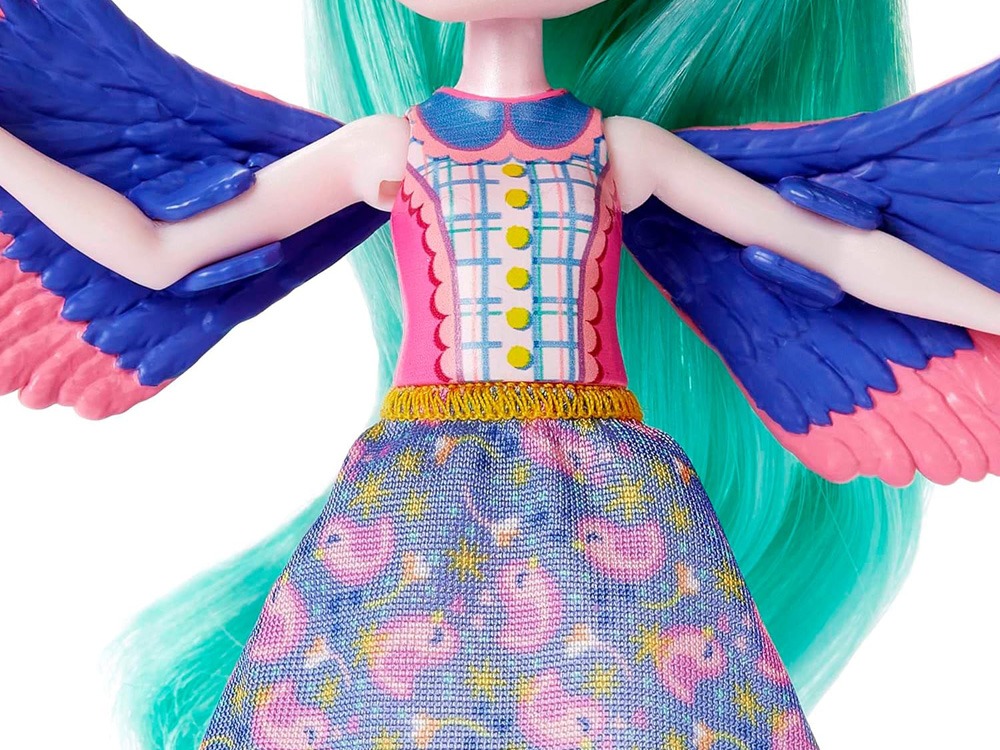 Enchantimals Filia Finch lėlė ir graži papūgų šeima - Image 3