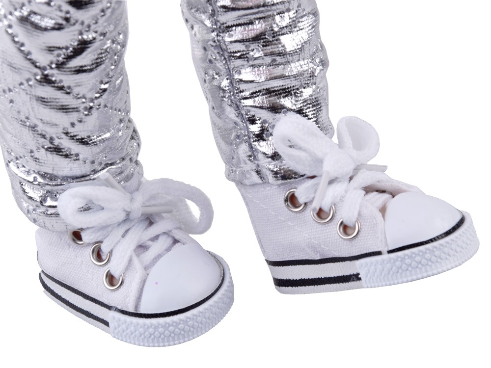 Žavinga lėlė 38 cm Rožinis kailis ir ausinės žieminiai drabužiai - Image 3