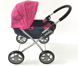 Dori Candy mėlynas/rožinis lėlės vežimėlis