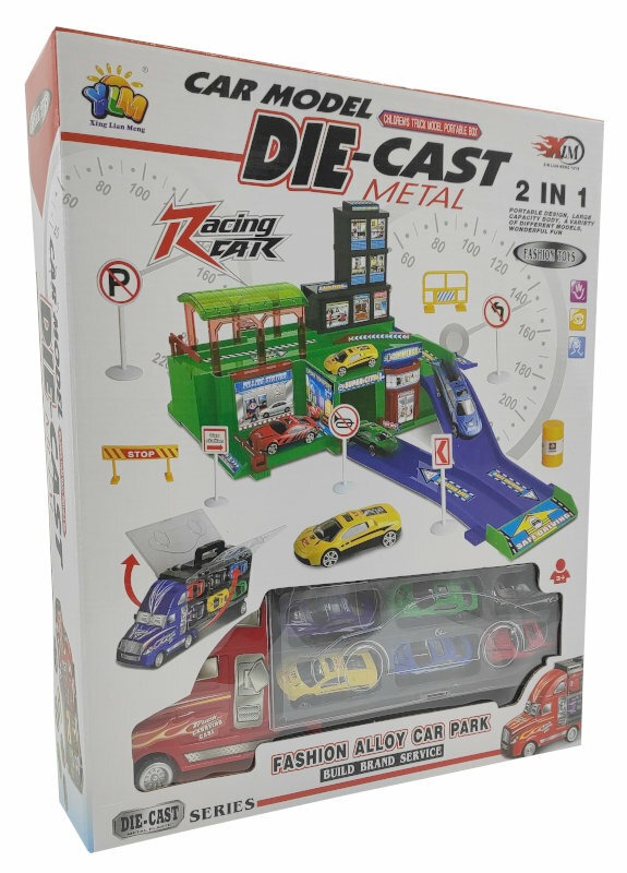 Parkavimas - Sunkvežimio vilkiko lagaminas su automobiliais