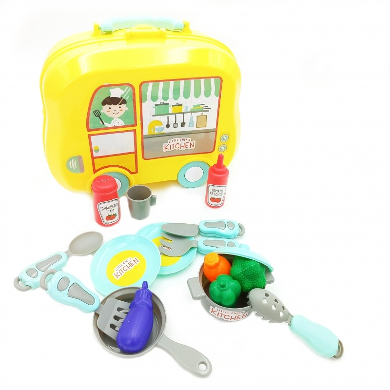 WOOPIE nešiojamas mažojo virėjo rinkinys 2 viename virtuvė lagamine 18 priedų - Image 9