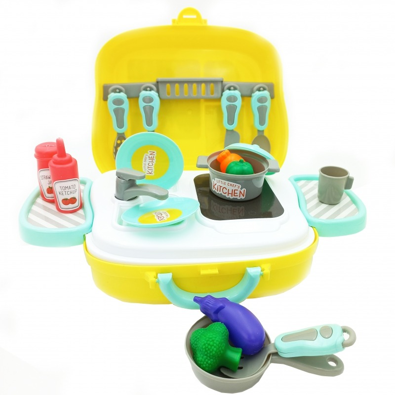 WOOPIE nešiojamas mažojo virėjo rinkinys 2 viename virtuvė lagamine 18 priedų - Image 8