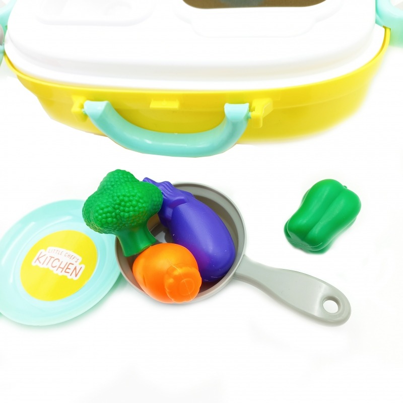 WOOPIE nešiojamas mažojo virėjo rinkinys 2 viename virtuvė lagamine 18 priedų - Image 2