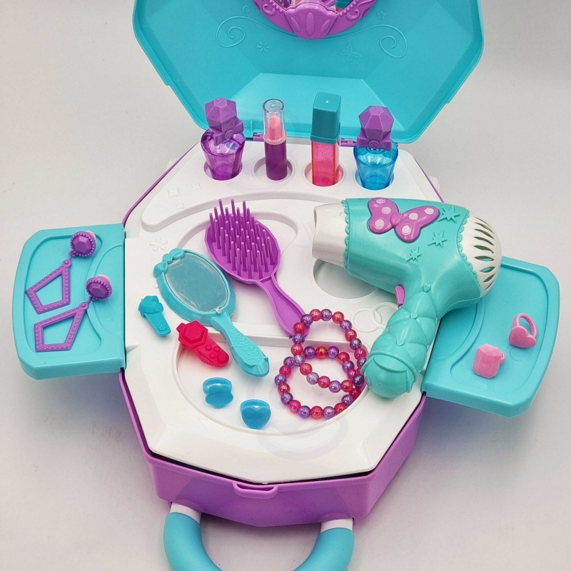 WOOPIE tualetinis staliukas mergaitėms 2in1 grožio salonas lagamine - Image 9