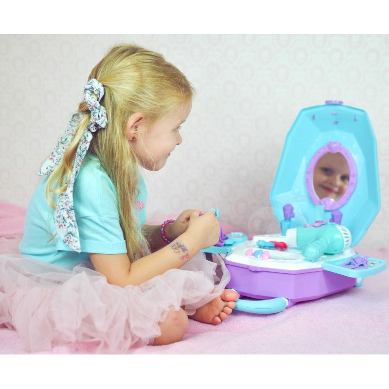 WOOPIE tualetinis staliukas mergaitėms 2in1 grožio salonas lagamine - Image 18