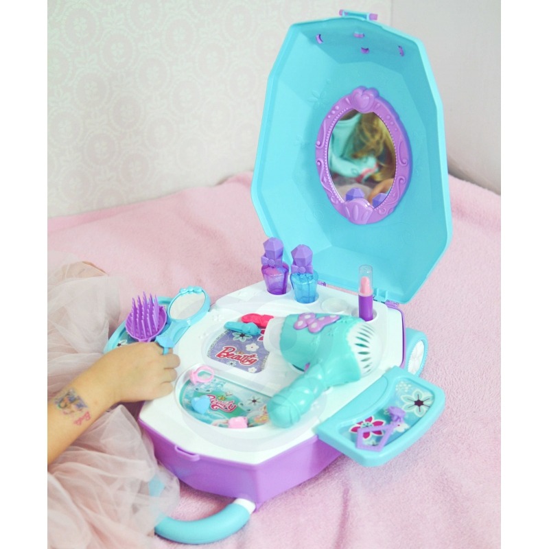 WOOPIE tualetinis staliukas mergaitėms 2in1 grožio salonas lagamine - Image 16