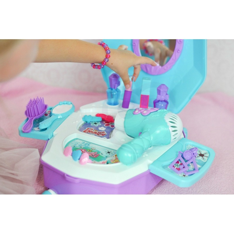 WOOPIE tualetinis staliukas mergaitėms 2in1 grožio salonas lagamine - Image 14