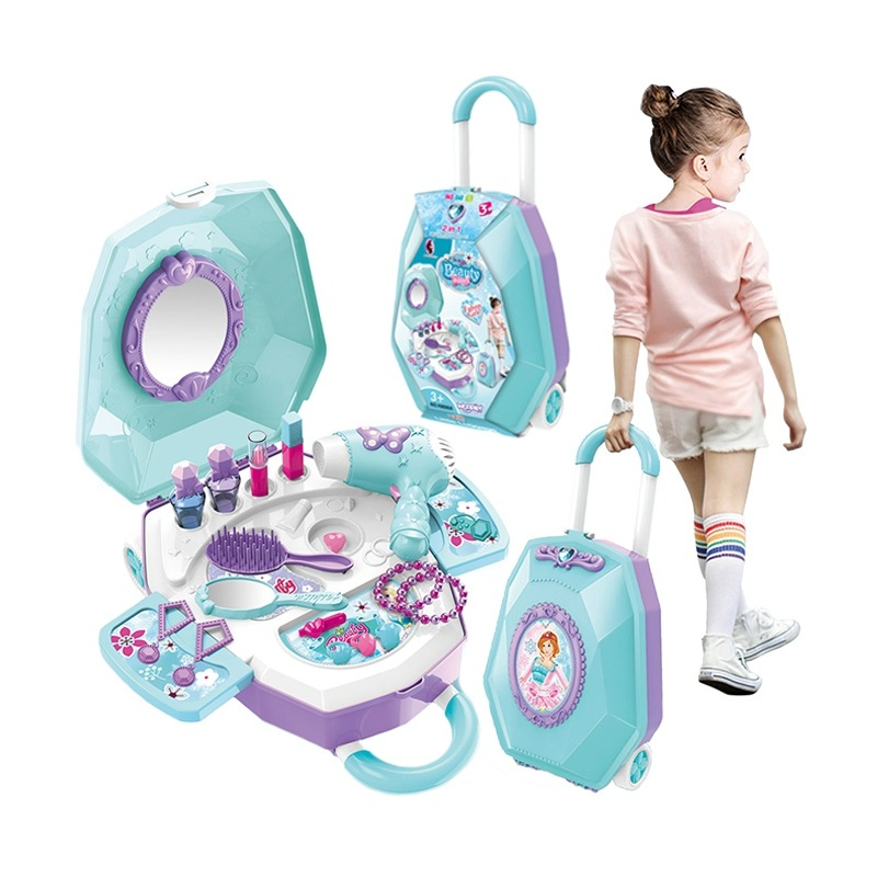 WOOPIE tualetinis staliukas mergaitėms 2in1 grožio salonas lagamine