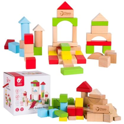 CLASSIC WORLD medinės kaladėlės vaikams 50 vnt.