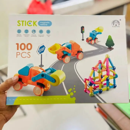 Magnetinis konstruktorius su magnetinėmis mašinėlėmis 100vnt.