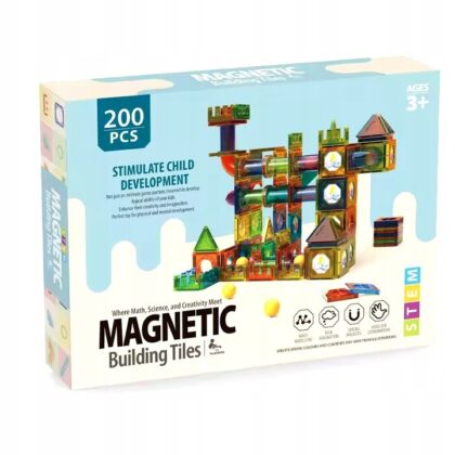 Magnetinių kaladėlių rinkinys 200 detalių