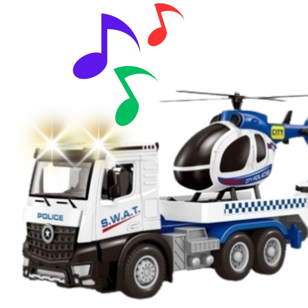 Policijos sunkvežimis su helikopteriu ir automobiliu – 3 viename rinkinys - Image 2