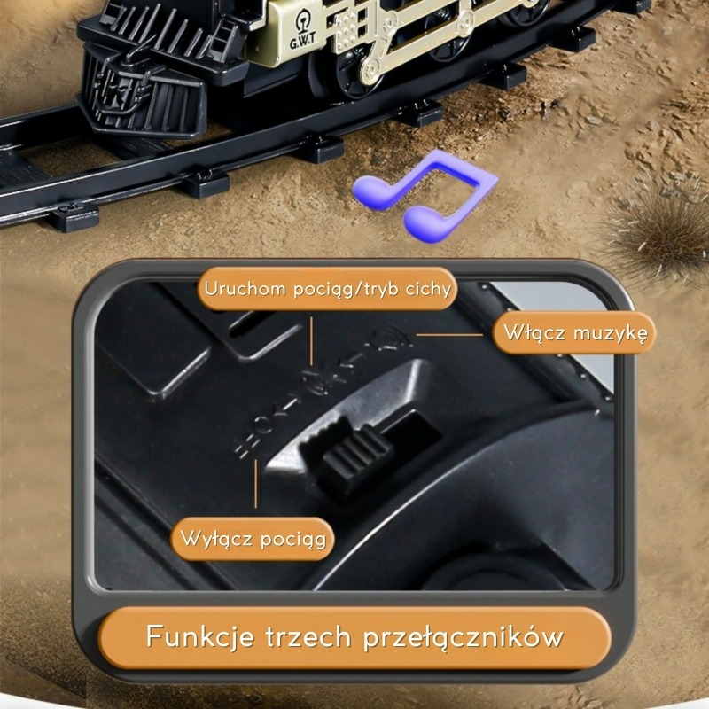 WOOPIE klasikinis garvežio lokomotyvas su bėgiais XXL - Image 7