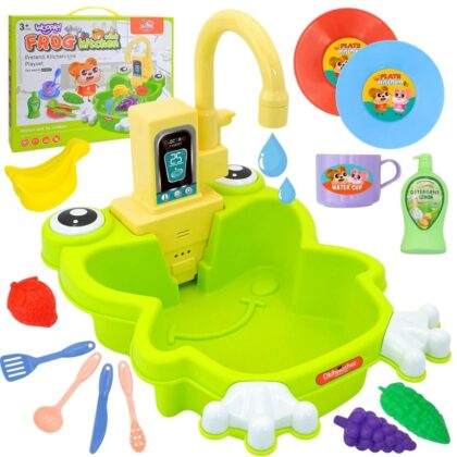 WOOPIE virtuvės kriauklė „Frog“ su baterijomis maitinama vandens funkcija, 14 vnt.