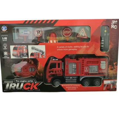 Nuotoliniu būdu valdoma žaislinė gaisrinė mašina su priedais