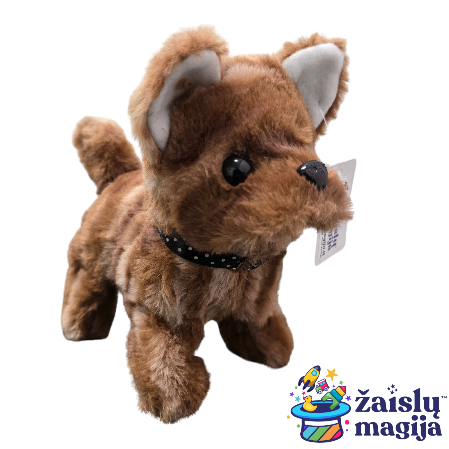 Interaktyvus šuniukas – vaikščiojantis šuniukas su garsu (veikia su 2 AA baterijomis) - Image 2
