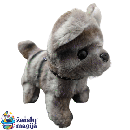 Interaktyvus šuniukas – vaikščiojantis šuniukas su garsu (veikia su 2 AA baterijomis)