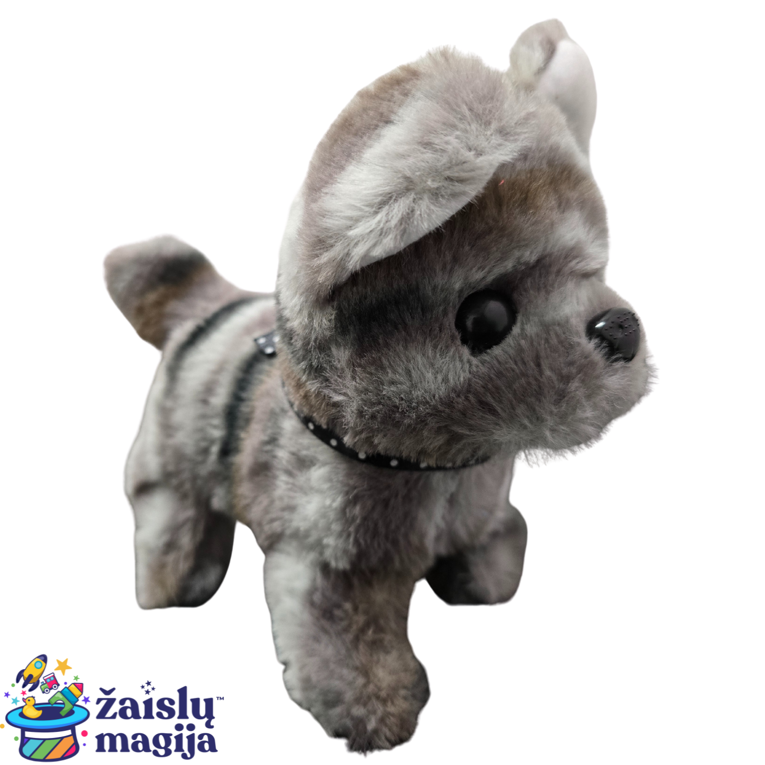 Interaktyvus šuniukas – vaikščiojantis šuniukas su garsu (veikia su 2 AA baterijomis)