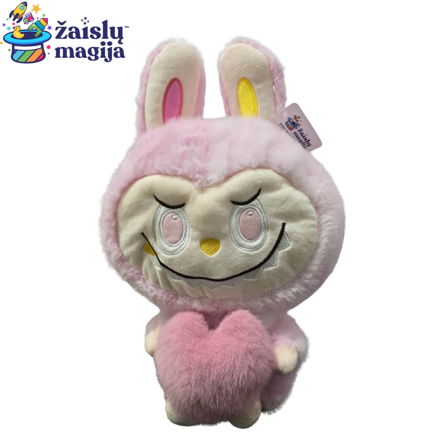 Pliušinis Labubu su širdele – itin minkštas ir švelnus (45 cm) - Image 3