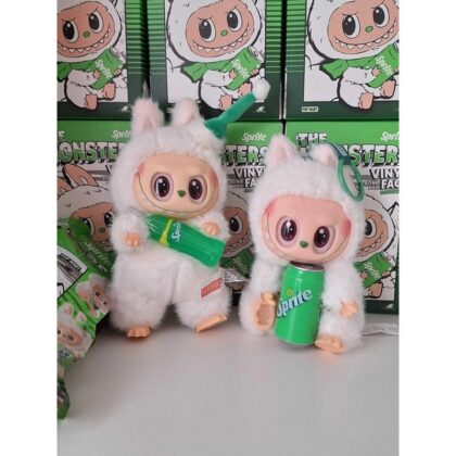 Labubu pliušinė figūrėlė, talismanas su raktų pakabuku, 5 serija, Sprite staigmena