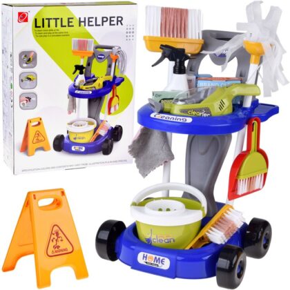 Valymo rinkinys – vežimėlis su priedais ir dulkių siurbliu