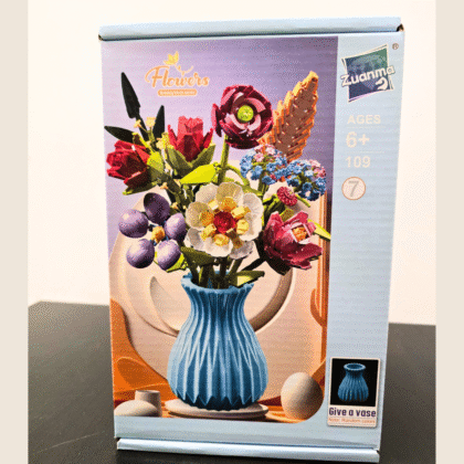 Konstruktorius „Flowers“ – gėlių puokštė vazoje