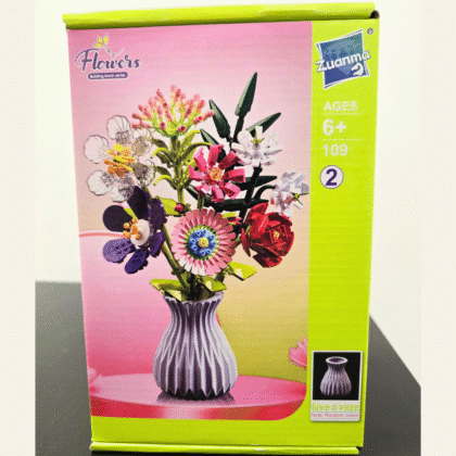 Konstruktorius „Flowers“ – gėlių puokštė vazoje