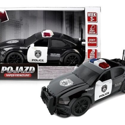 Policijos automobilis su inerciniu mechanizmu