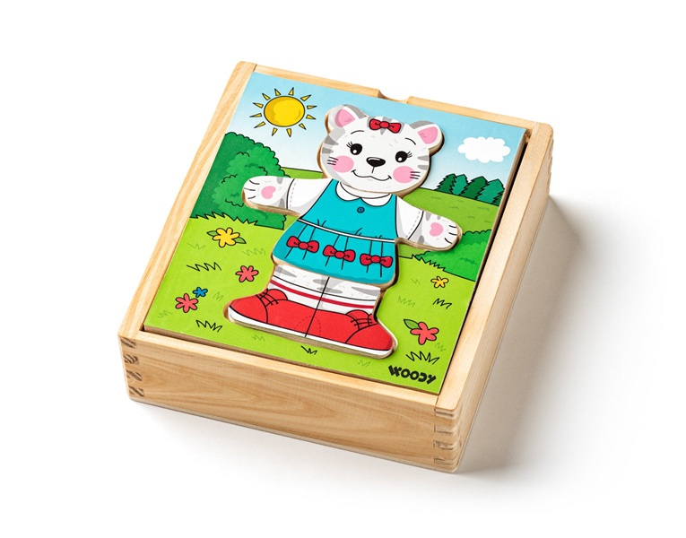 Edukacinė medinė dėlionė „Woodyland“ – Aprenk kačiuką - Image 9