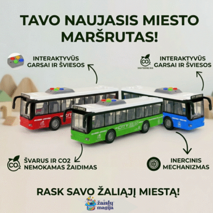 Interaktyvus autobusas su šviesos ir garso efektais