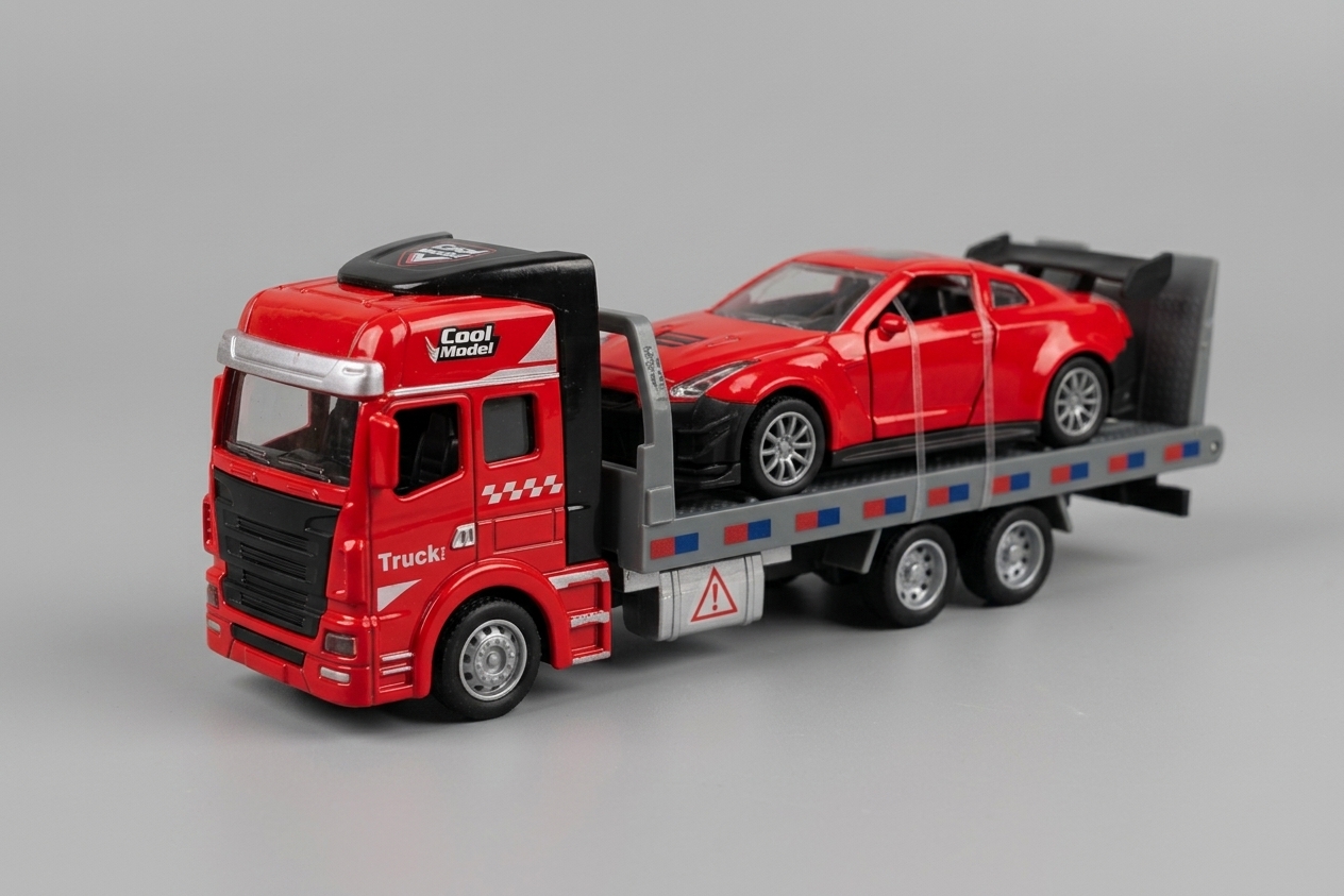 Metalinis sunkvežimis ir sportinis automobilis - Image 4