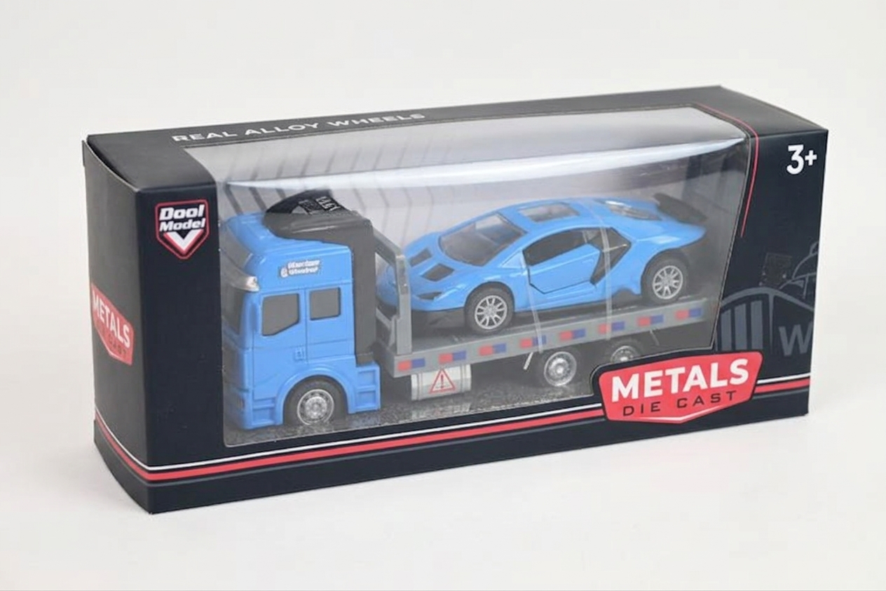 Metalinis sunkvežimis ir sportinis automobilis - Image 3
