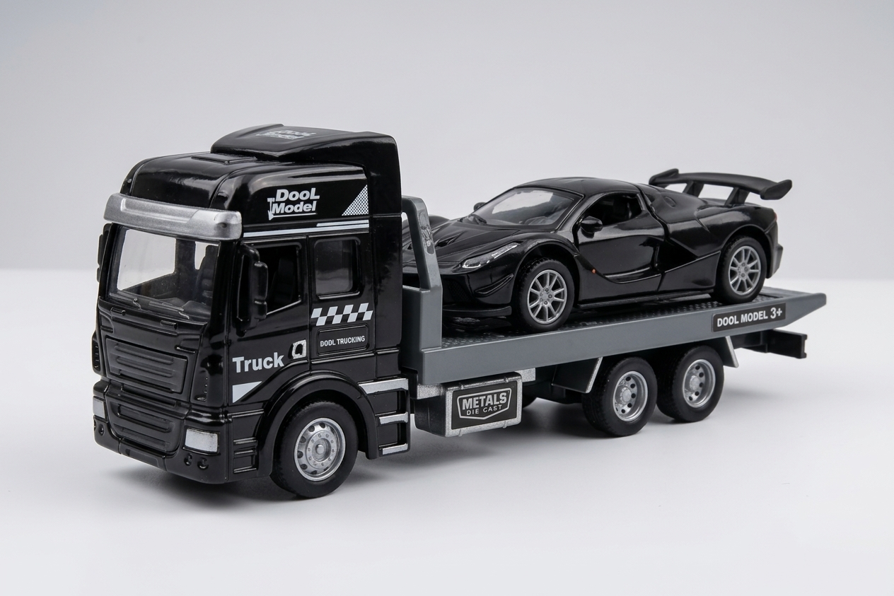 Metalinis sunkvežimis ir sportinis automobilis - Image 2
