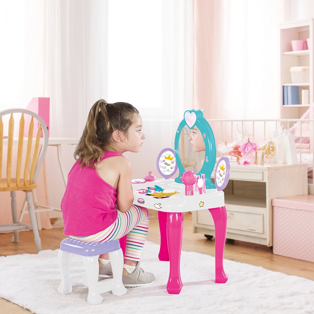 Kosmetinio staliuko ir kėdutės komplektas Unicorn Dolu, 71 cm, su 12 priedų - Image 2