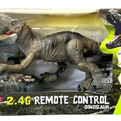 Interaktyvus nuotoliniu būdu valdomas dinozauras T-Reksas su garų ir šviesos efektais (35 cm)